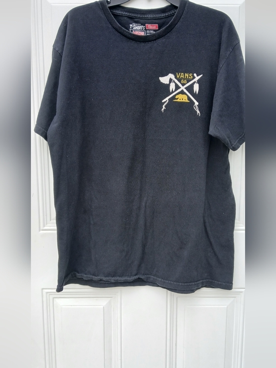 Vans Other - Vans Black Short-Sleeve Tee with Yellow & White Chest Graphic